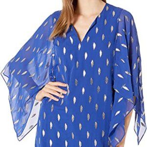 Lilly Pulitzer Shalynn Silk Caftan Blue Dress Size